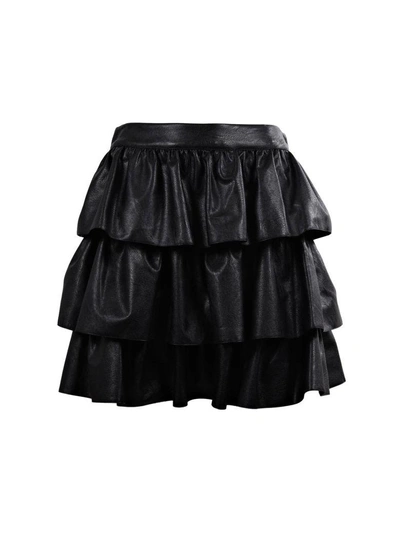 Shop Stella Mccartney Mccartney Tiered Ruffle Mini Skirt In Black