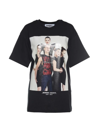 Shop Jeremy Scott Printed Cotton-jersey T-shirt In Nero