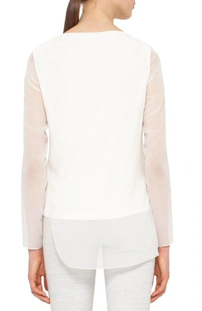 Shop Akris Punto Sheer Panel Shirt In Cream