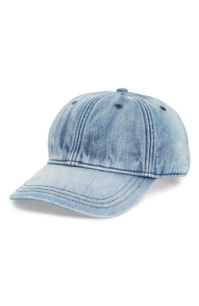 Shop Madewell Faded Denim Baseball Cap - Blue In Naval Wash