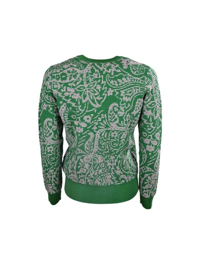 Shop Kenzo Printed Sweater In Green