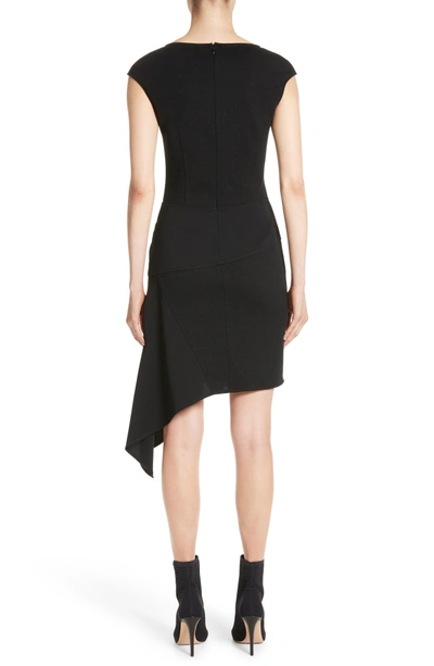 Shop St John Milano Knit Asymmetrical Dress In Caviar