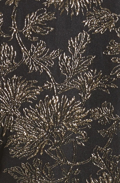Shop Michael Kors Metallic Floral Jacquard Sheath Dress In Black/gold