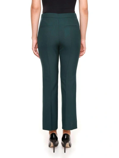 Shop Prada Hopsack Trousers In Bottigliaverde