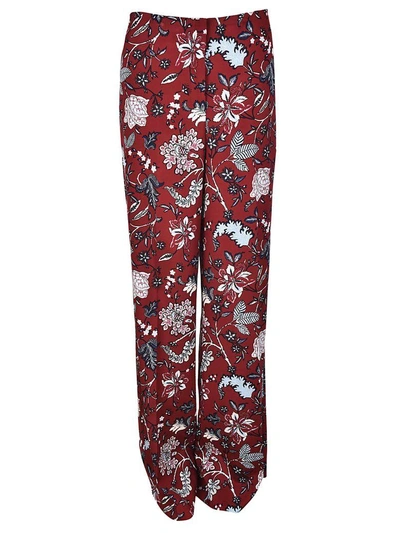 Shop Diane Von Furstenberg Wide Leg Trousers In Red Multicolor