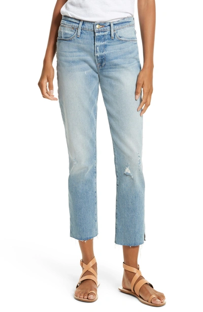 Shop Frame Le High Crop Straight Jeans In Surrey