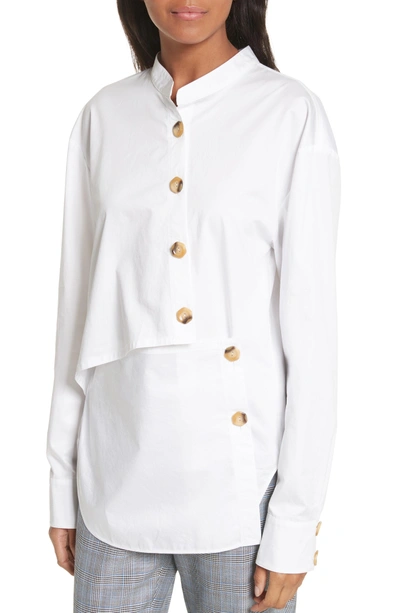 Shop Tibi Asymmetrical Layered Shirt In White