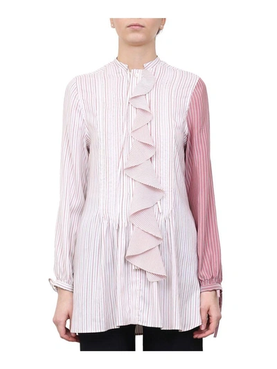 Shop Jw Anderson Ruffled Striped Shirt In Multicolor