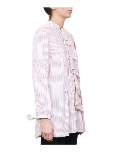 Shop Jw Anderson Ruffled Striped Shirt In Multicolor