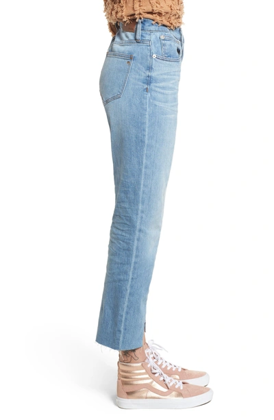 Shop Madewell Cruiser Pieced High Waist Straight Leg Jeans In Travis Wash