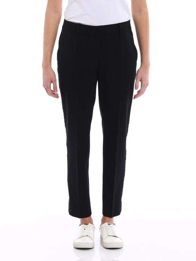 Shop Dolce & Gabbana Wool Stretch Pants In Nnero