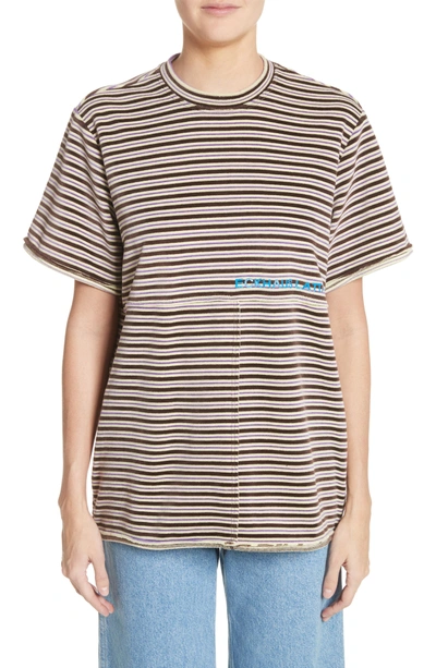 Shop Eckhaus Latta Stripe Lapped Tee In Multi Stripe