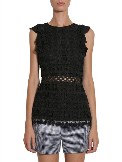 Shop Michael Michael Kors Lace Top In Black