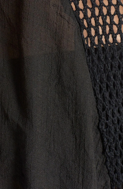 Shop Elan Crochet Inset Cover-up Dress In Black