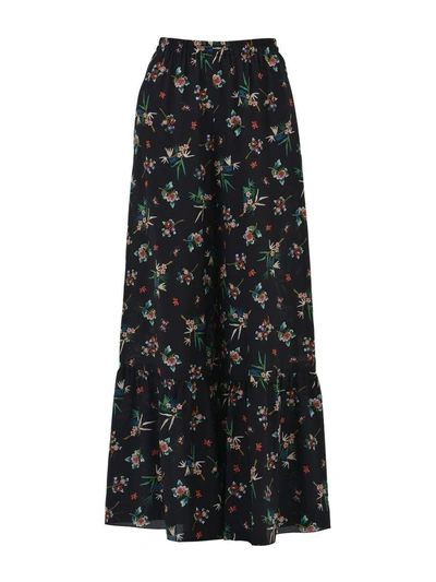 Shop Red Valentino Floral Palazzo Pants In Black