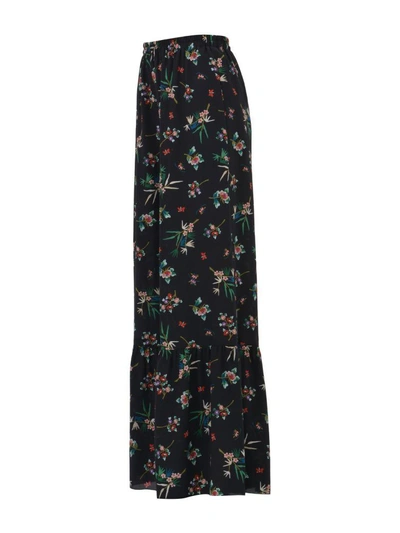 Shop Red Valentino Floral Palazzo Pants In Black