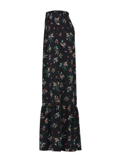 Shop Red Valentino Floral Palazzo Pants In Black