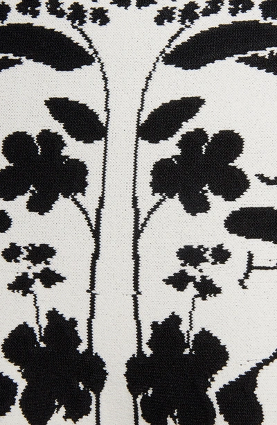 Shop Alexander Mcqueen Botanical Jacquard Knit Flounce Skirt In Ivory/ Black