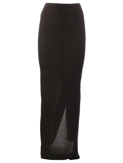 Shop Rick Owens Long Asymmetric Skirt In Black