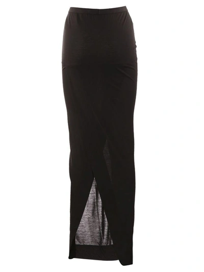 Shop Rick Owens Long Asymmetric Skirt In Black