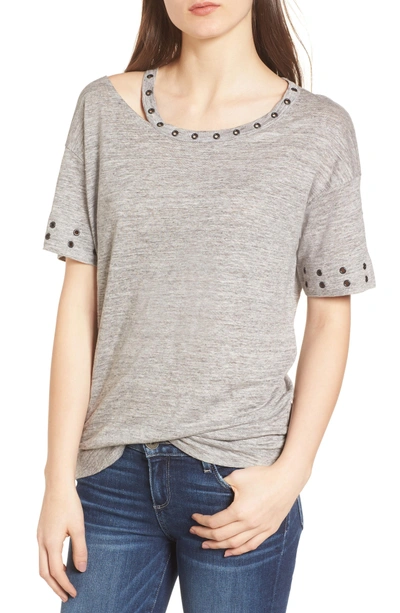 Shop Paige Shanni Grommet Tee In Heather Grey