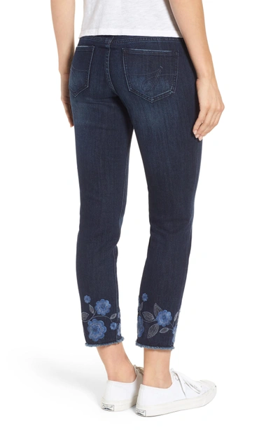 Shop Jag Jeans Amelia Embroidered Slim Ankle Jeans In Meteor Wash