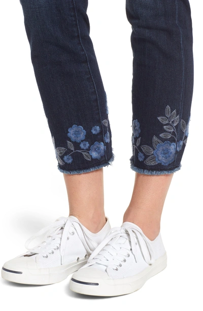 Shop Jag Jeans Amelia Embroidered Slim Ankle Jeans In Meteor Wash