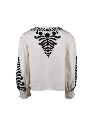 Shop Tory Burch Embroidered Jacket In White