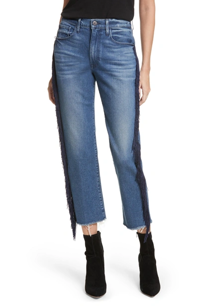 Shop 3x1 W3 Higher Ground Fringe Crop Straight Leg Jeans In Spanish Fringe