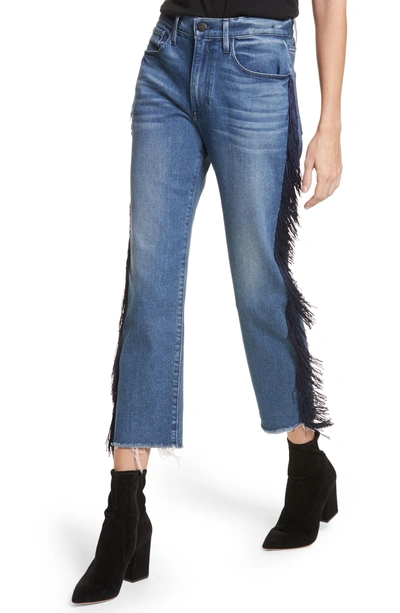 Shop 3x1 W3 Higher Ground Fringe Crop Straight Leg Jeans In Spanish Fringe