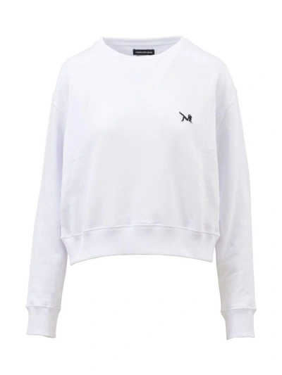 Shop Calvin Klein Brooke Logo Sweatshirt In White