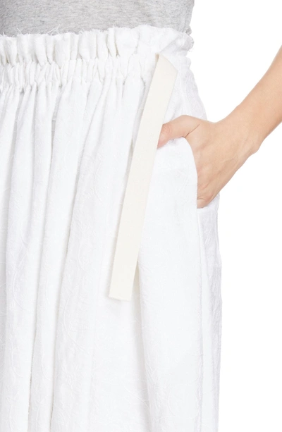 Shop Loewe Drawstring Waist Broderie Anglaise Skirt In White