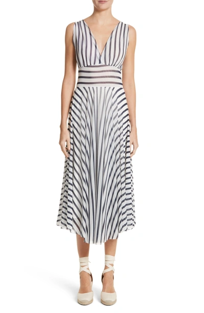 Shop Fuzzi Multistripe Midi Dress In Cocco