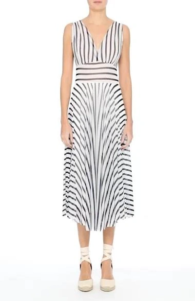 Shop Fuzzi Multistripe Midi Dress In Cocco