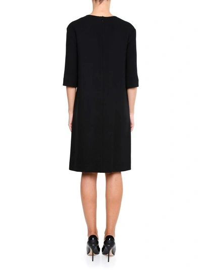 Shop Marni Short-sleeved Dress In Black|nero