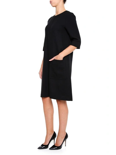 Shop Marni Short-sleeved Dress In Black|nero