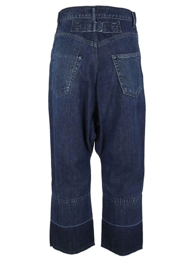 Shop Y's Distressed Hem Jeans In Indigo