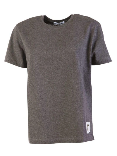 Shop Rabanne Logo Embroidered T-shirt In Grey