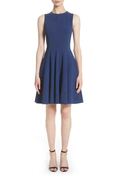 Shop Michael Kors Stretch Wool Bell Dress In Sapphire