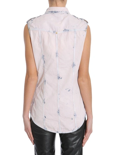 Shop Balmain Sleeveless Shirt In Rosa