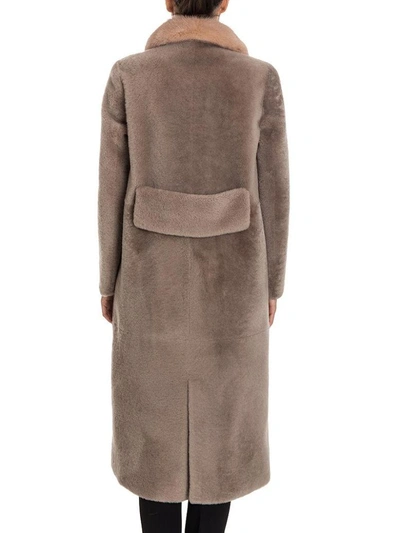 Shop Blancha - Fur Coat In Grey