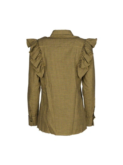 Shop Golden Goose Camicia Ruffle In Yellow/black