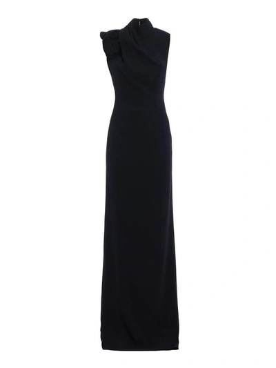 Shop Dsquared2 Backless Crepe Cady Gown In Black