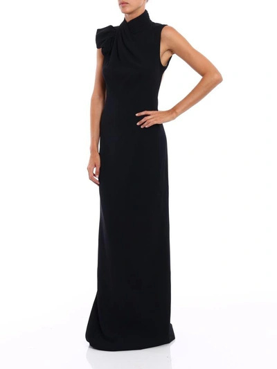 Shop Dsquared2 Backless Crepe Cady Gown In Black
