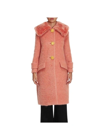 Shop Miu Miu Coat Coat Women  In Peach