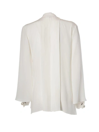 Shop Fendi Faux Pearl Blouse In White