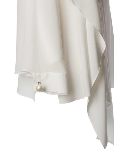 Shop Fendi Faux Pearl Blouse In White