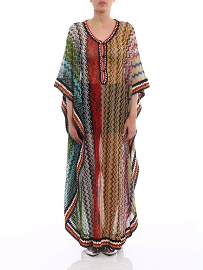 Shop Missoni Caftano Beach Dress In Multicolour