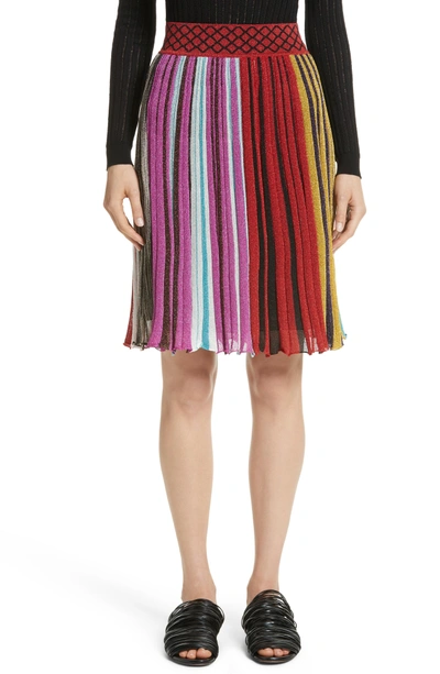Shop Missoni Metallic Stripe Skirt In Multi