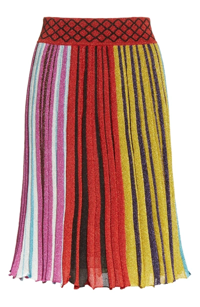 Shop Missoni Metallic Stripe Skirt In Multi